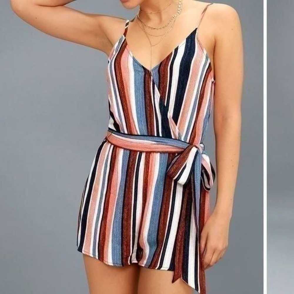 Lulu’s Angelene Blue and Orange Striped Sleeveles… - image 2