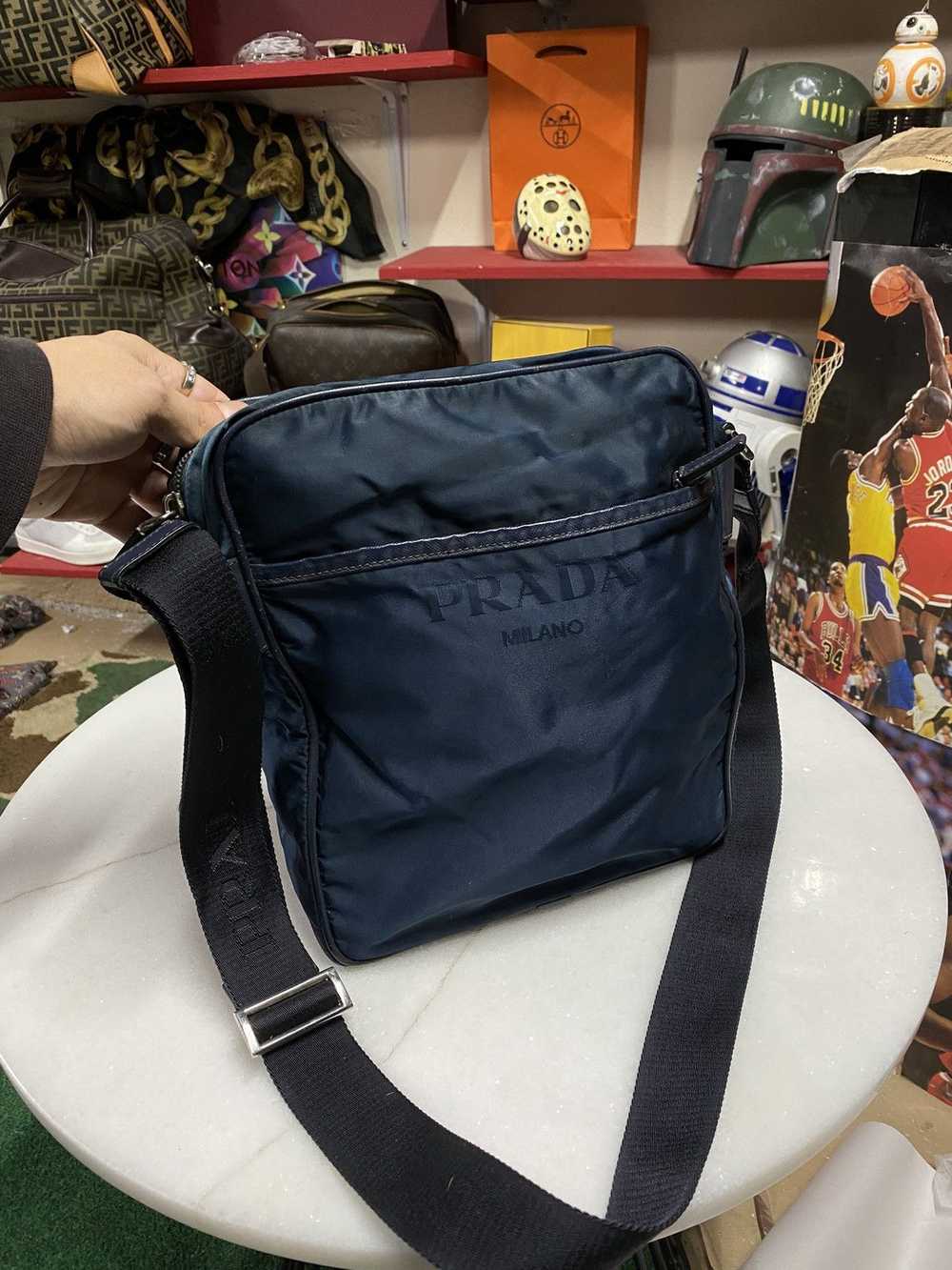 Designer × Prada Prada Nylon Navy Messenger Cross… - image 1