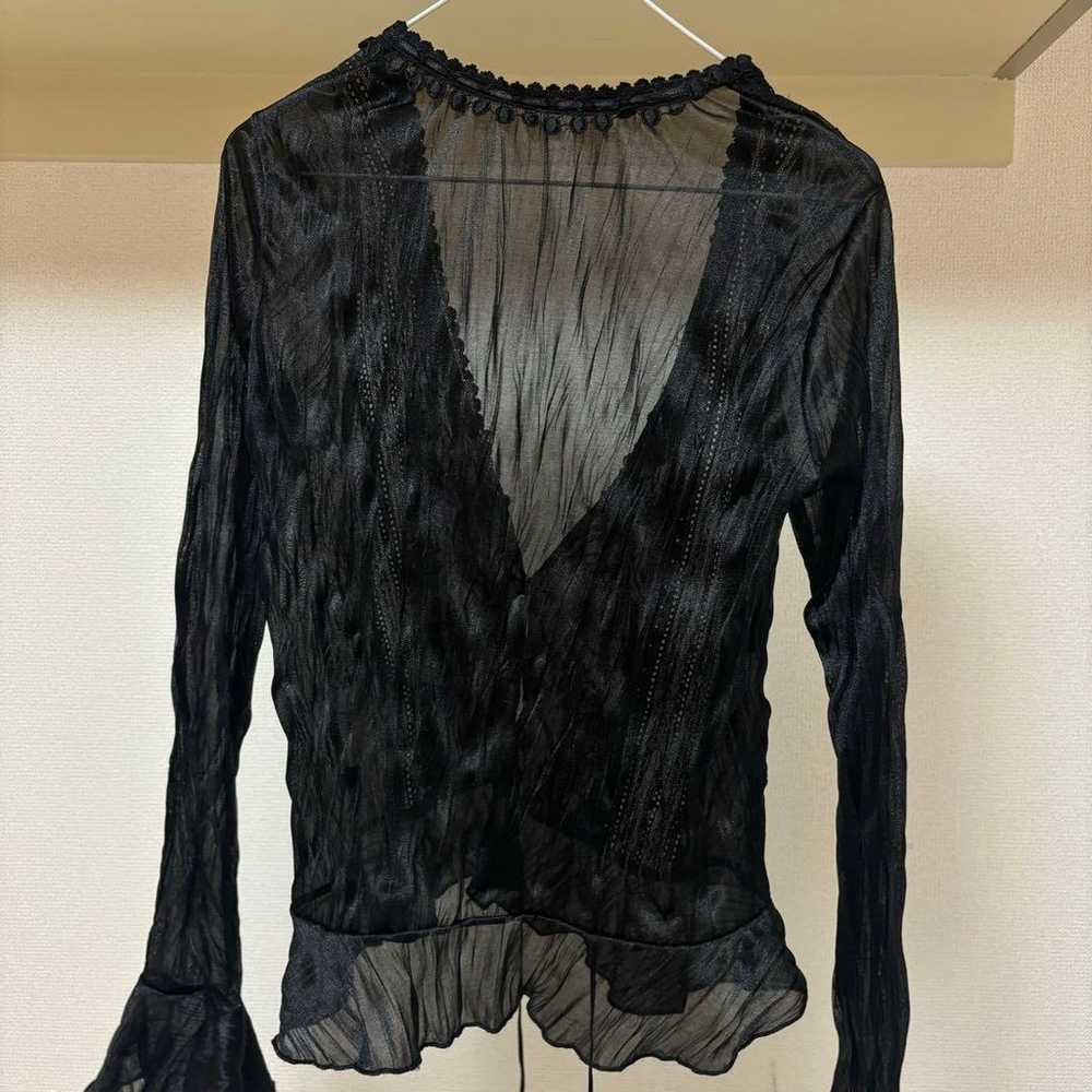 Black chiffon material sleeve flare cardigan fair… - image 6