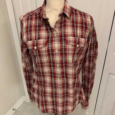 Vintage Woolrich Plaid Cotton Pearl Snap Shirt S - image 1