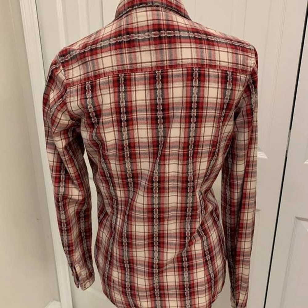 Vintage Woolrich Plaid Cotton Pearl Snap Shirt S - image 3