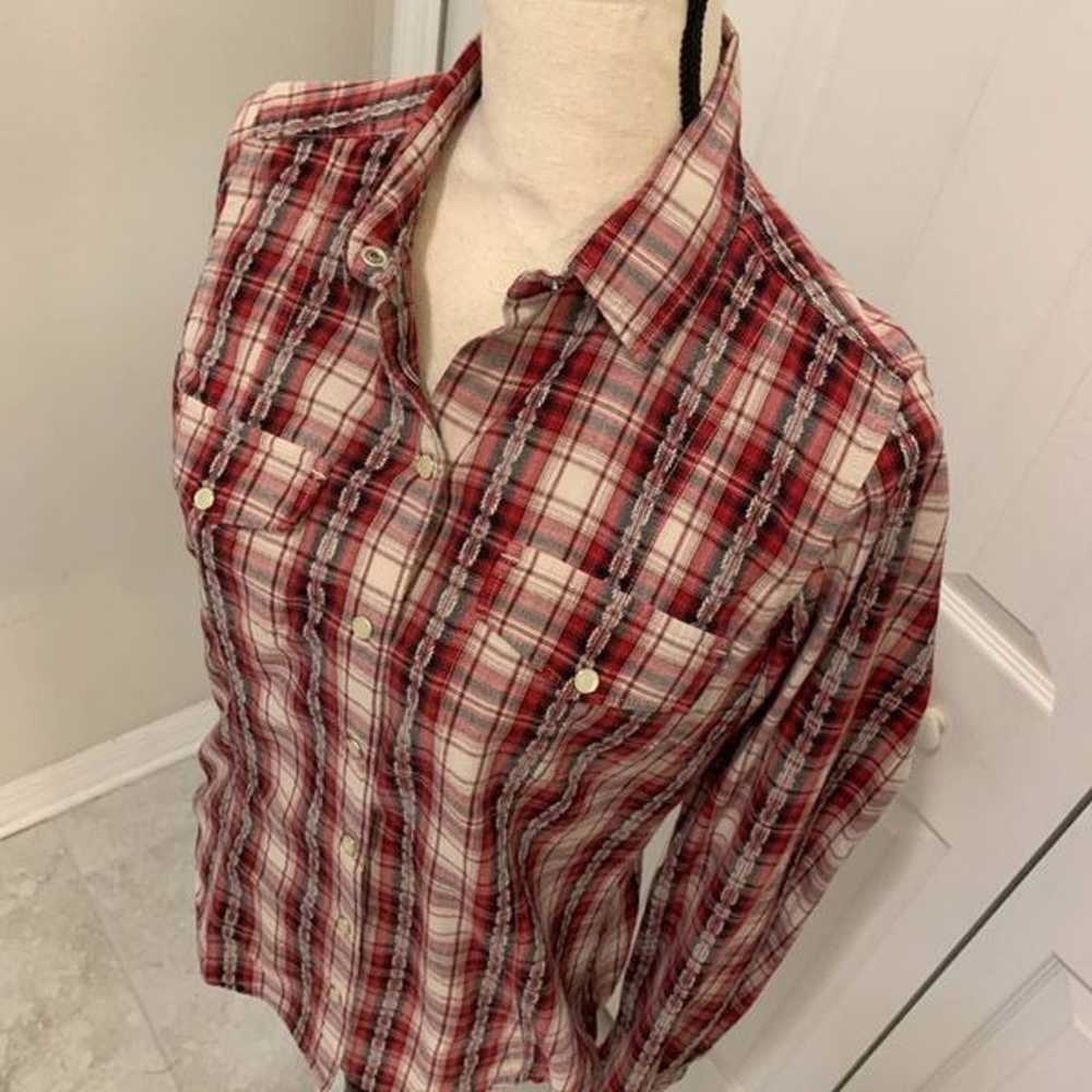 Vintage Woolrich Plaid Cotton Pearl Snap Shirt S - image 6