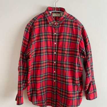 US Vintage L.L. Bean Flannel Shirt Long Sleeve Red