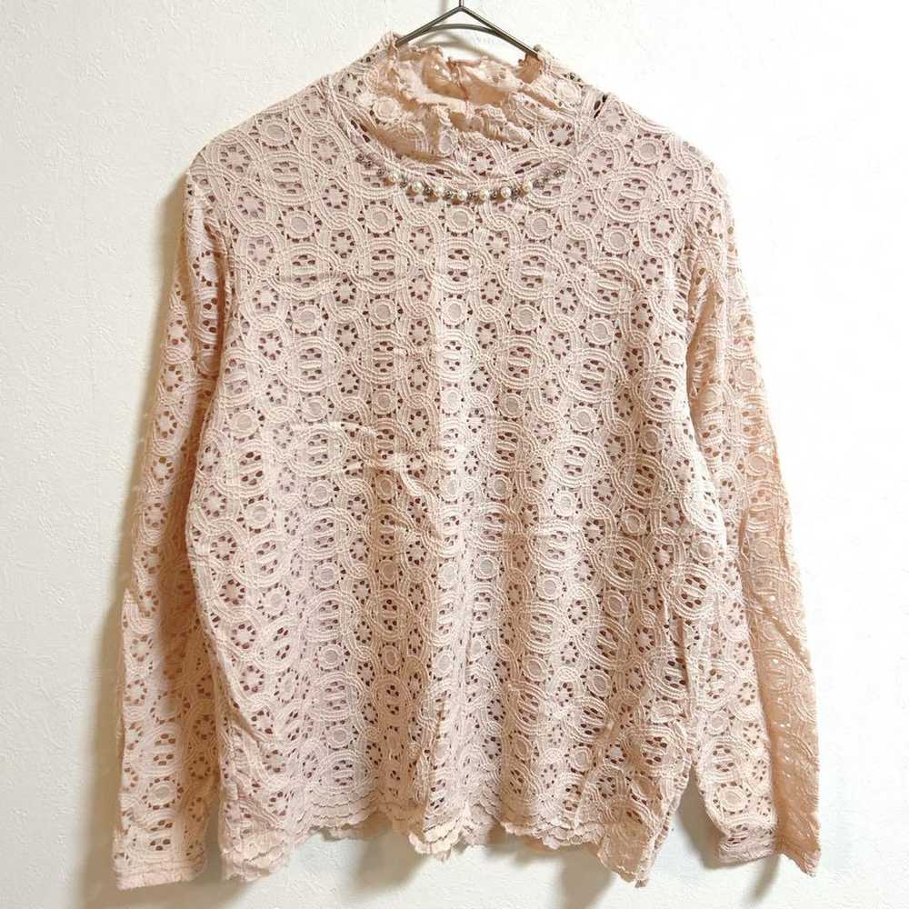 Bonnheur Lace Knit Blouse Top - High Neck - Weddi… - image 1