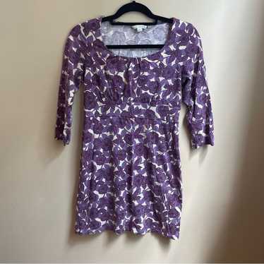 Boden purple floral long sleeve mini dress SIZE 4