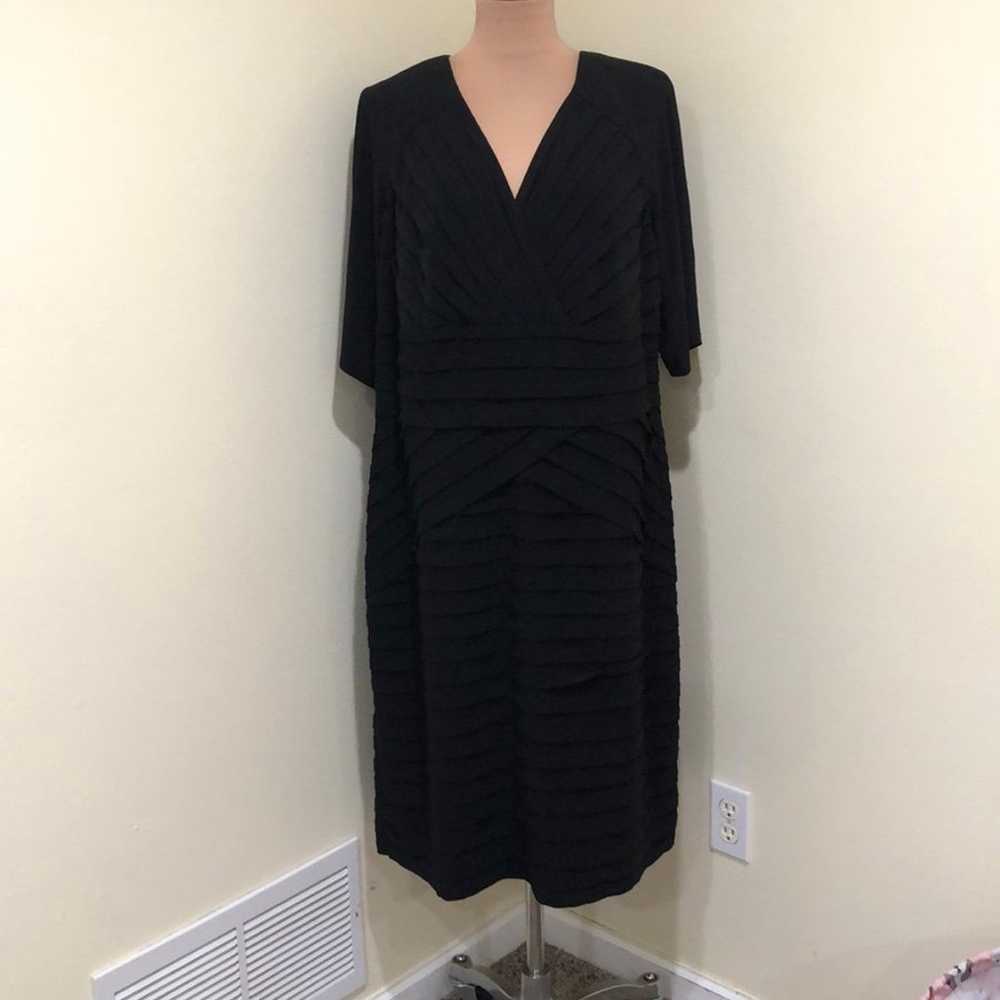 Adrianna Papell Midi Dress Size 22W Black Ribbed … - image 2