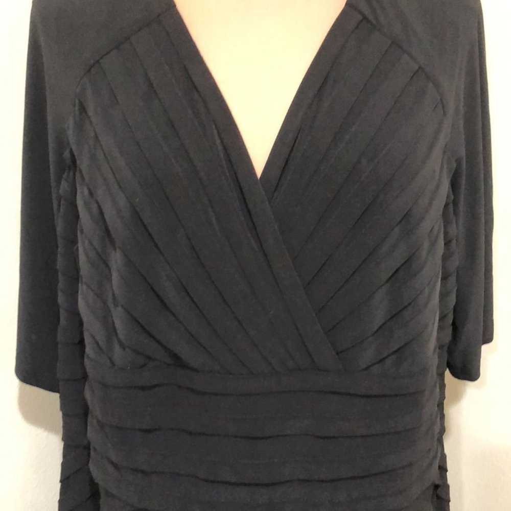 Adrianna Papell Midi Dress Size 22W Black Ribbed … - image 3