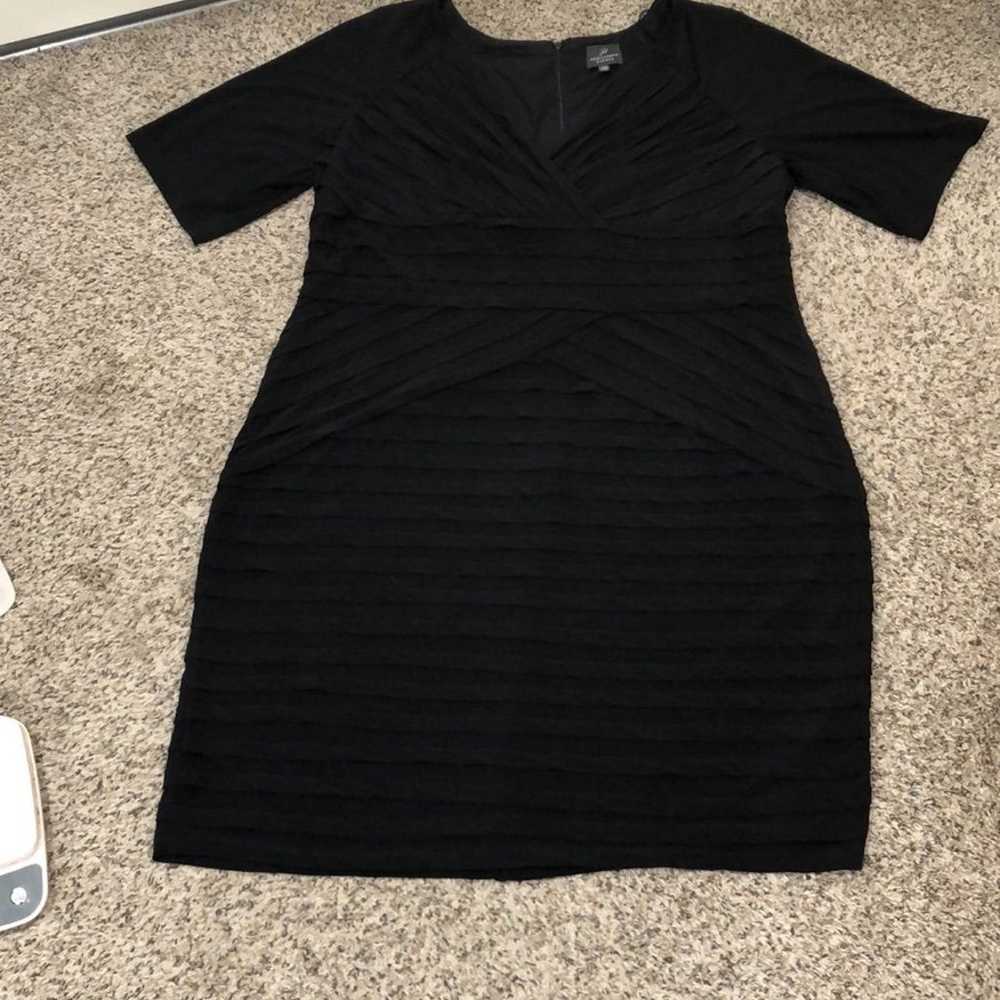 Adrianna Papell Midi Dress Size 22W Black Ribbed … - image 8