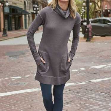 Athleta Gray Eco Wash Long Sleeve Sweater Dress w… - image 1