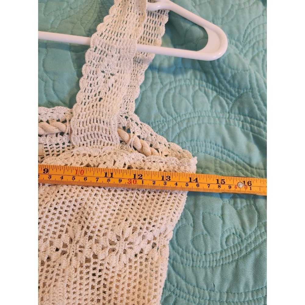 Free People Size Small Hand Knit Crochet Bodice C… - image 7