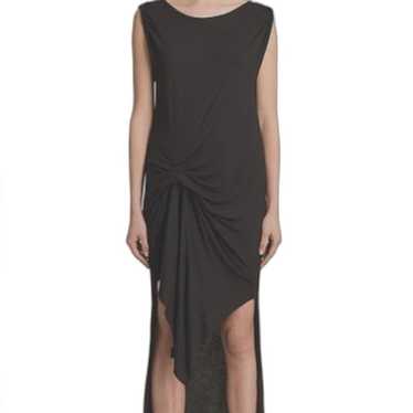 All Saints draped Riviera dress online in charcoal