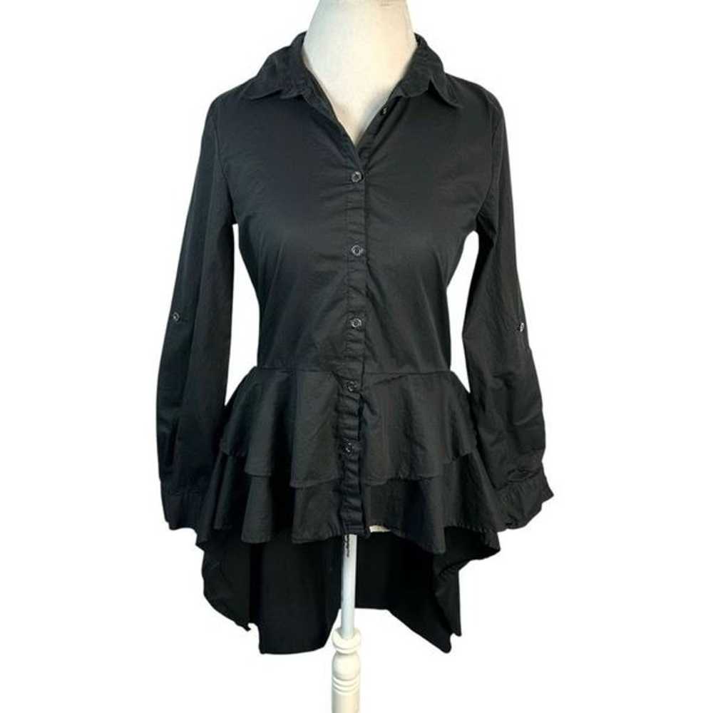 Vintage Carole Christian Black Button Shirt Layer… - image 1