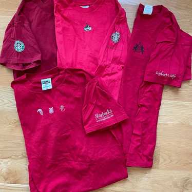 4 Vintage Starbucks Partner Christmas Holiday shir