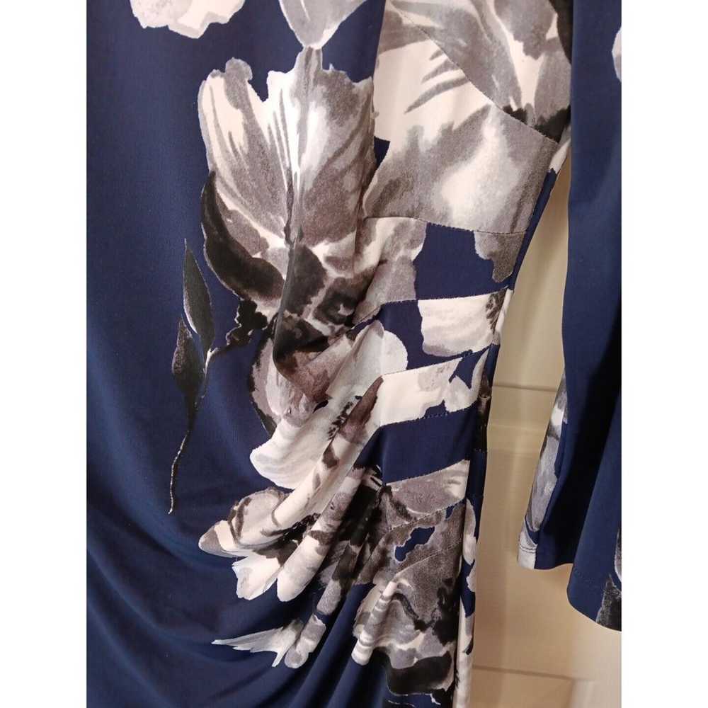 Ralph Lauren Dress Size 14 Blue Floral Faux-Wrap … - image 3