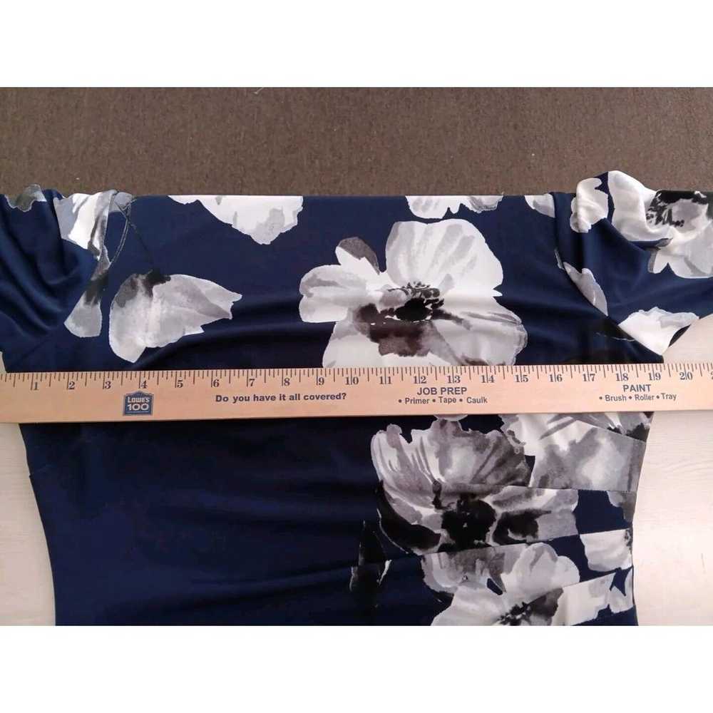 Ralph Lauren Dress Size 14 Blue Floral Faux-Wrap … - image 6