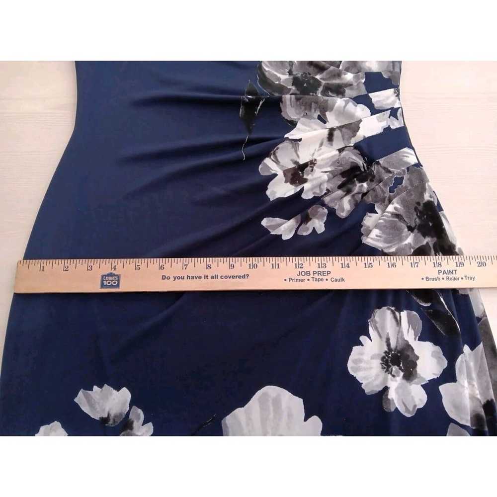 Ralph Lauren Dress Size 14 Blue Floral Faux-Wrap … - image 8