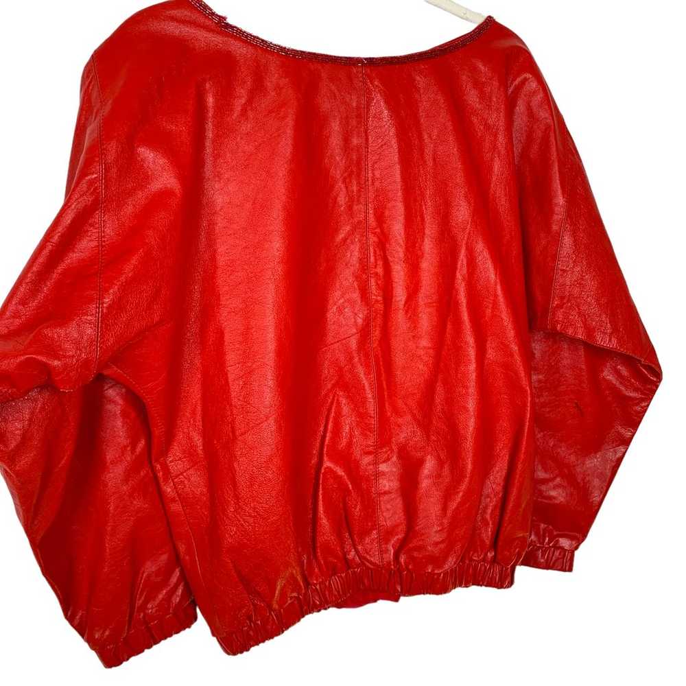 Rare Vintage Leather Top 80s Jasmine by KVM Medium - image 3