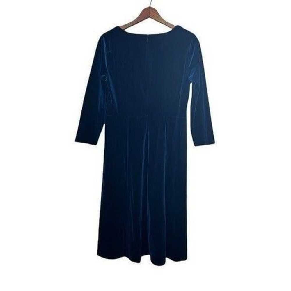 Lands’ End Velvet V Neck Midi Dress - image 7