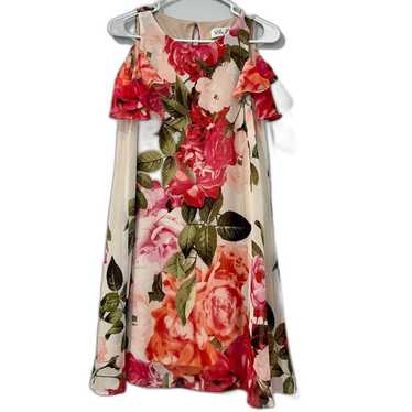 Eliza J. Floral Cold-Shoulder Swing Dress size 4 - image 1