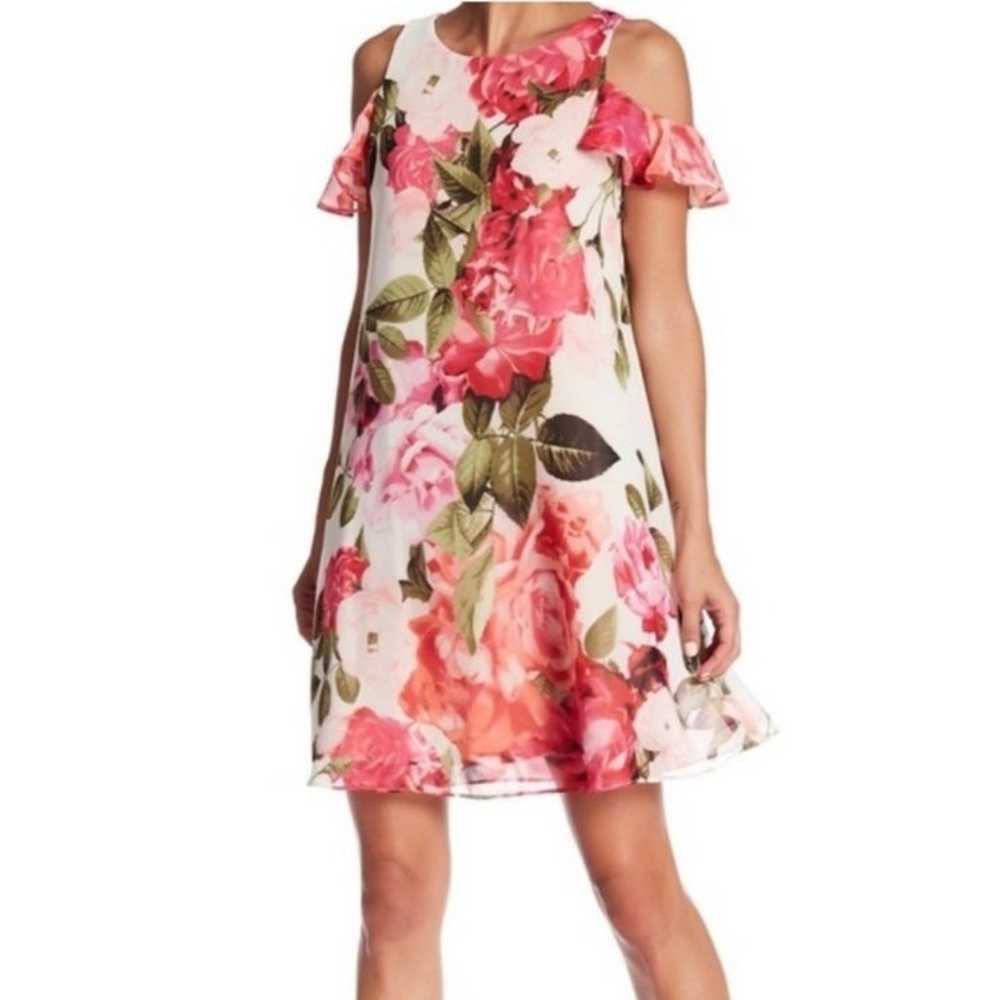 Eliza J. Floral Cold-Shoulder Swing Dress size 4 - image 6