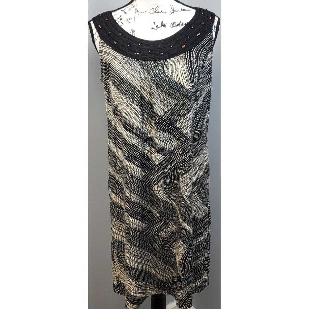 Dana Buchman Sheath Dress Women S Black Multi Geo… - image 1