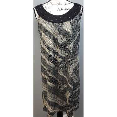 Dana Buchman Sheath Dress Women S Black Multi Geo… - image 1