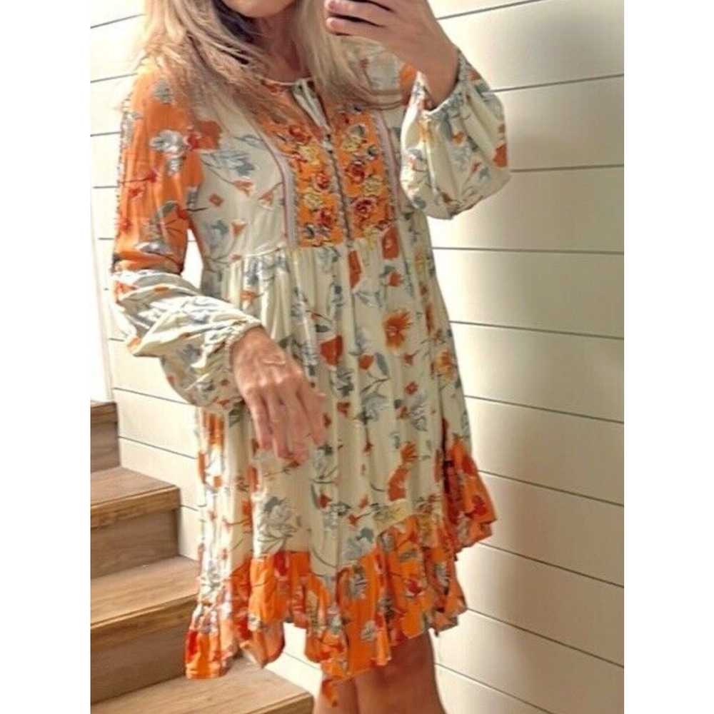 Patrons of Peace Boho Dress Womens Small Peach & … - image 2