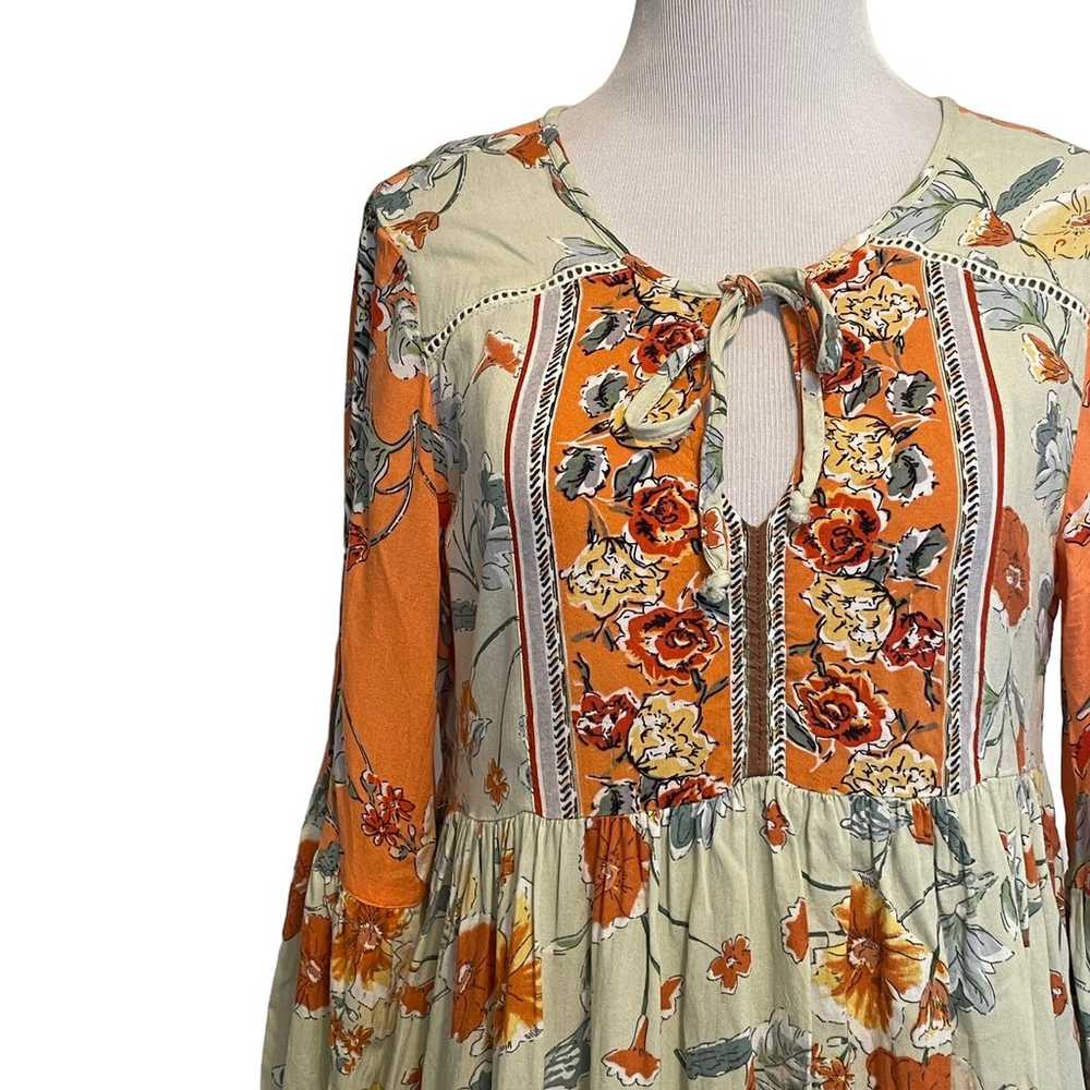 Patrons of Peace Boho Dress Womens Small Peach & … - image 4