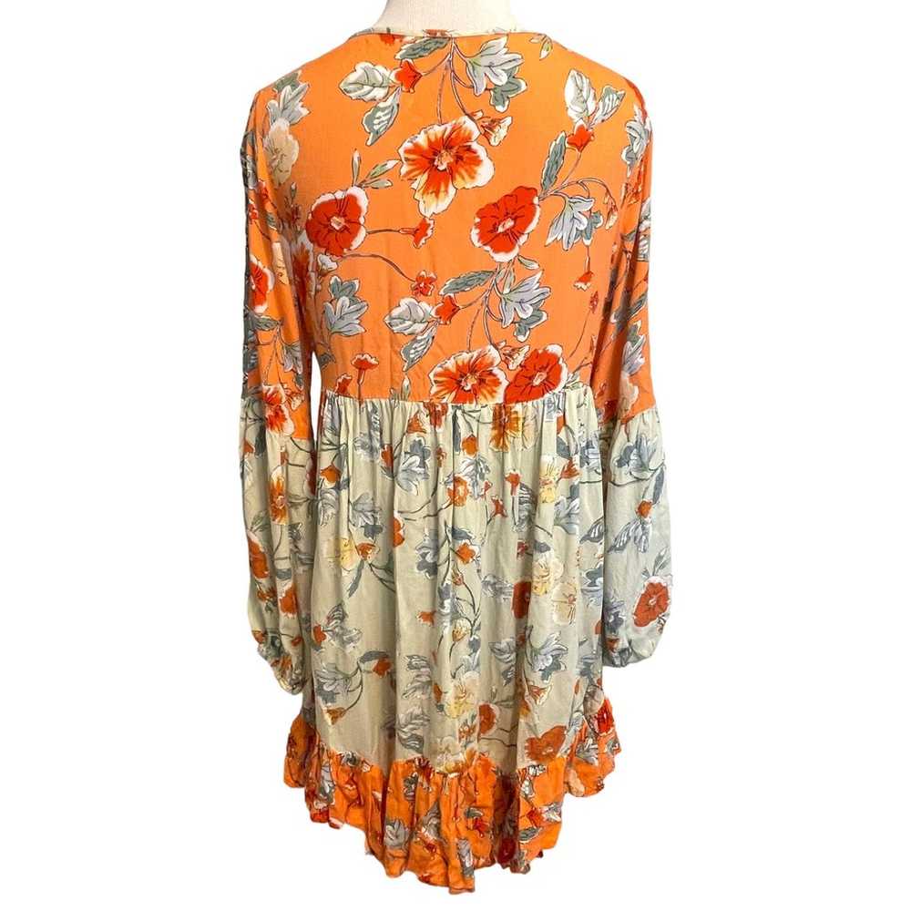 Patrons of Peace Boho Dress Womens Small Peach & … - image 5