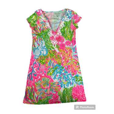 Lilly Pulitzer Brewster Dress Small Pink Green Mo… - image 1