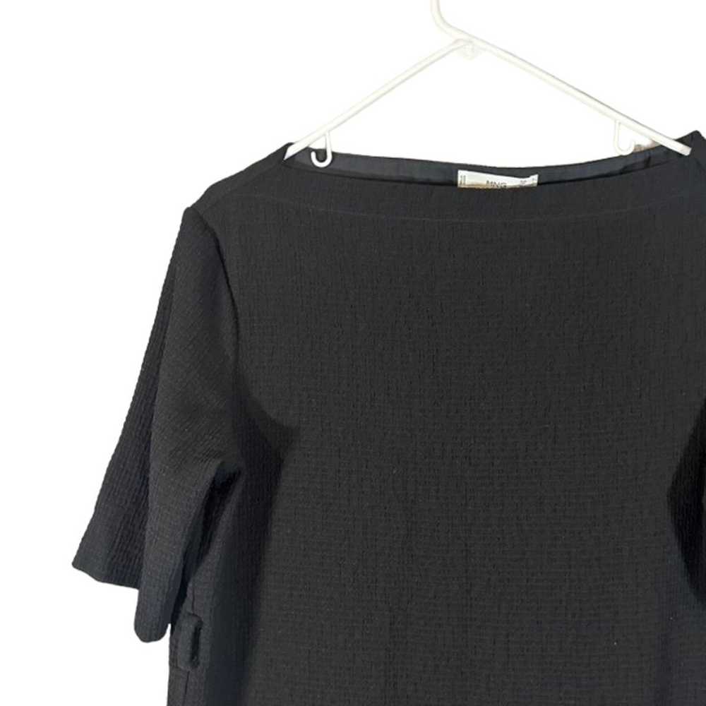 MNG by Mango Black Textured Formal Short Sleeve L… - image 3