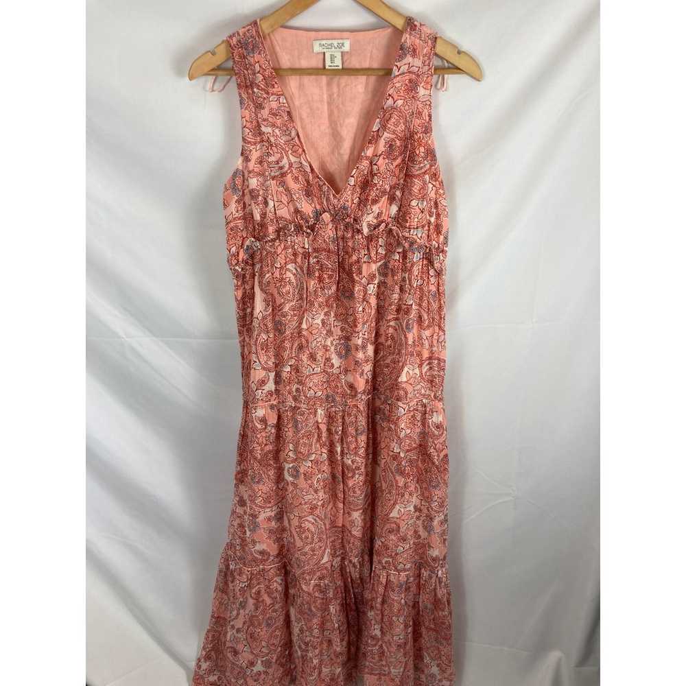 Rachel Zoe Paisley Tiered Maxi Dress Pink Size Sm… - image 1