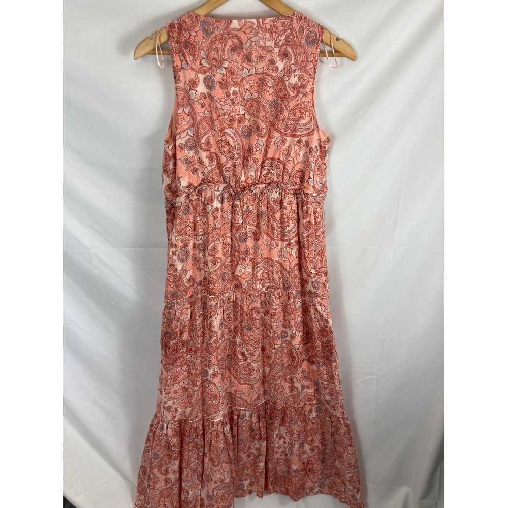 Rachel Zoe Paisley Tiered Maxi Dress Pink Size Sm… - image 5