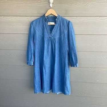 Zara chambray denim mini dress