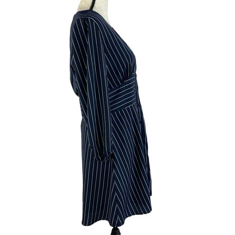 19 Cooper Medium Dress Fit 'n Flare Striped V-Nec… - image 5