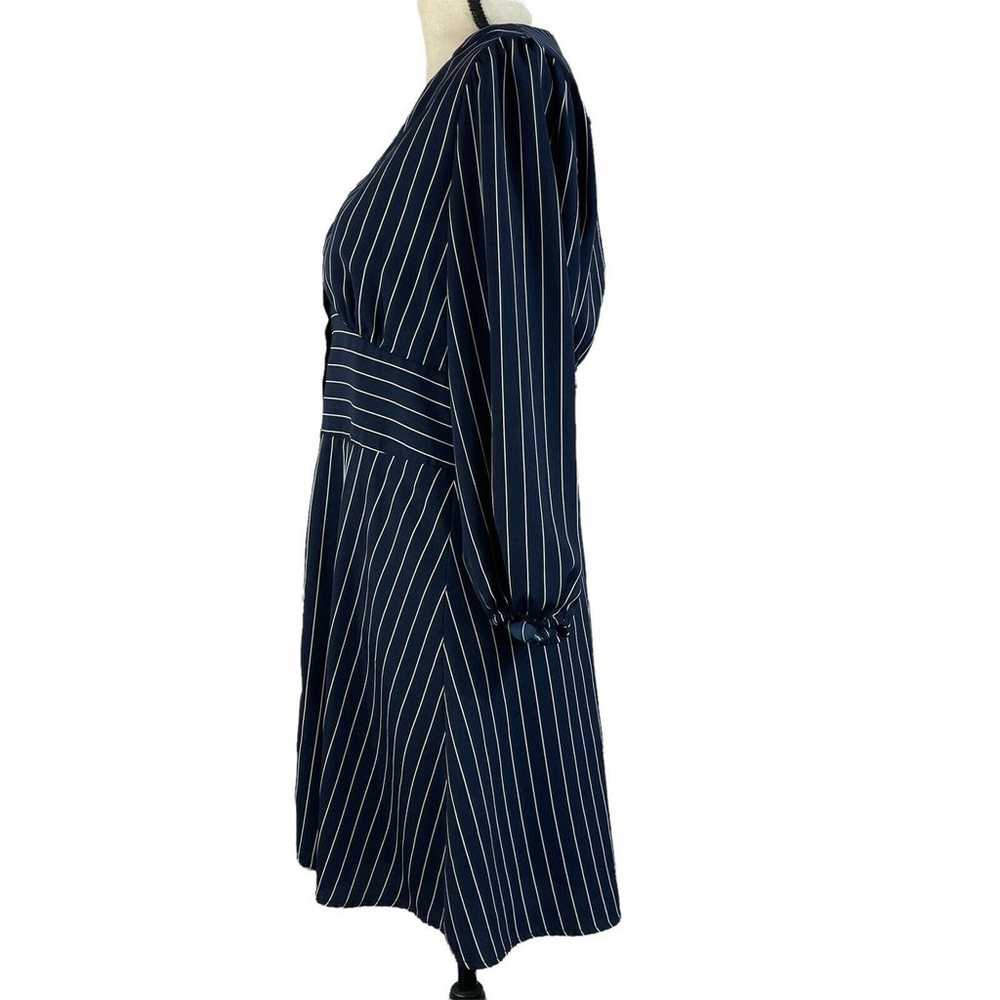 19 Cooper Medium Dress Fit 'n Flare Striped V-Nec… - image 7