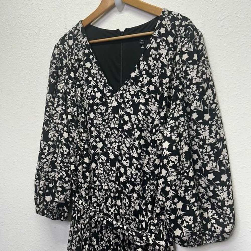 Lane Bryant NWOT Black White Floral Cottagecore P… - image 2