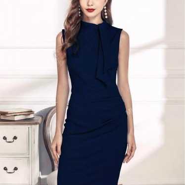 Navy blue sleeveless dress