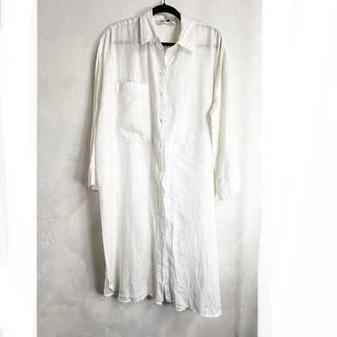 Zara Combination newest Linen Kaftan White Medium