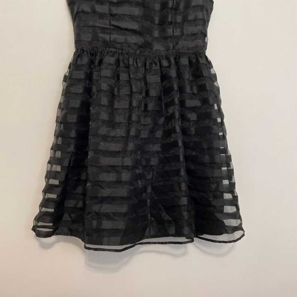 YA LOS ANGELES Black on Black Striped Organza Hol… - image 3