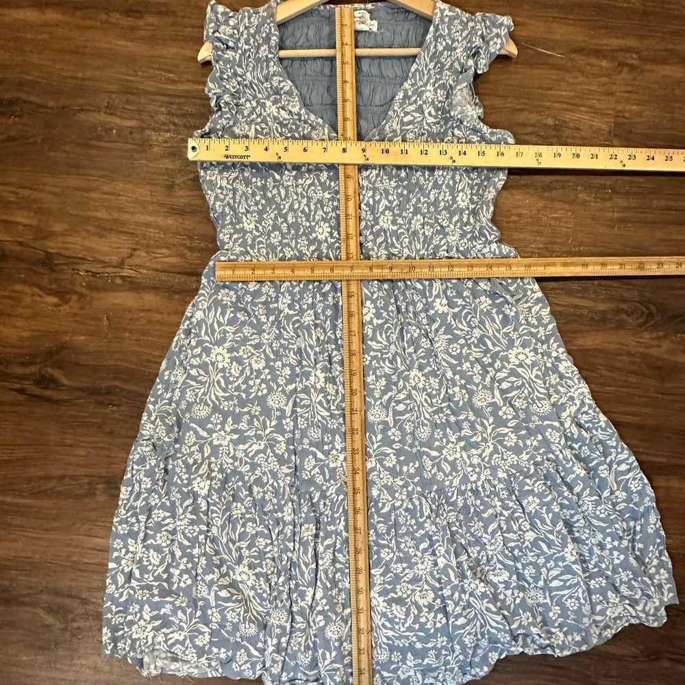 Lucky Brand Blue Floral Ruffle Sleeve Smocked Bod… - image 11