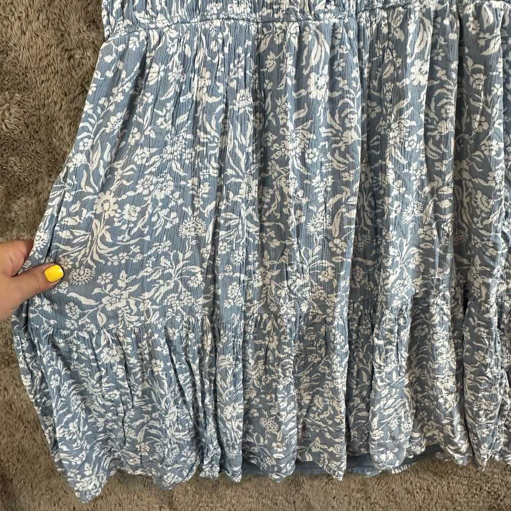 Lucky Brand Blue Floral Ruffle Sleeve Smocked Bod… - image 8