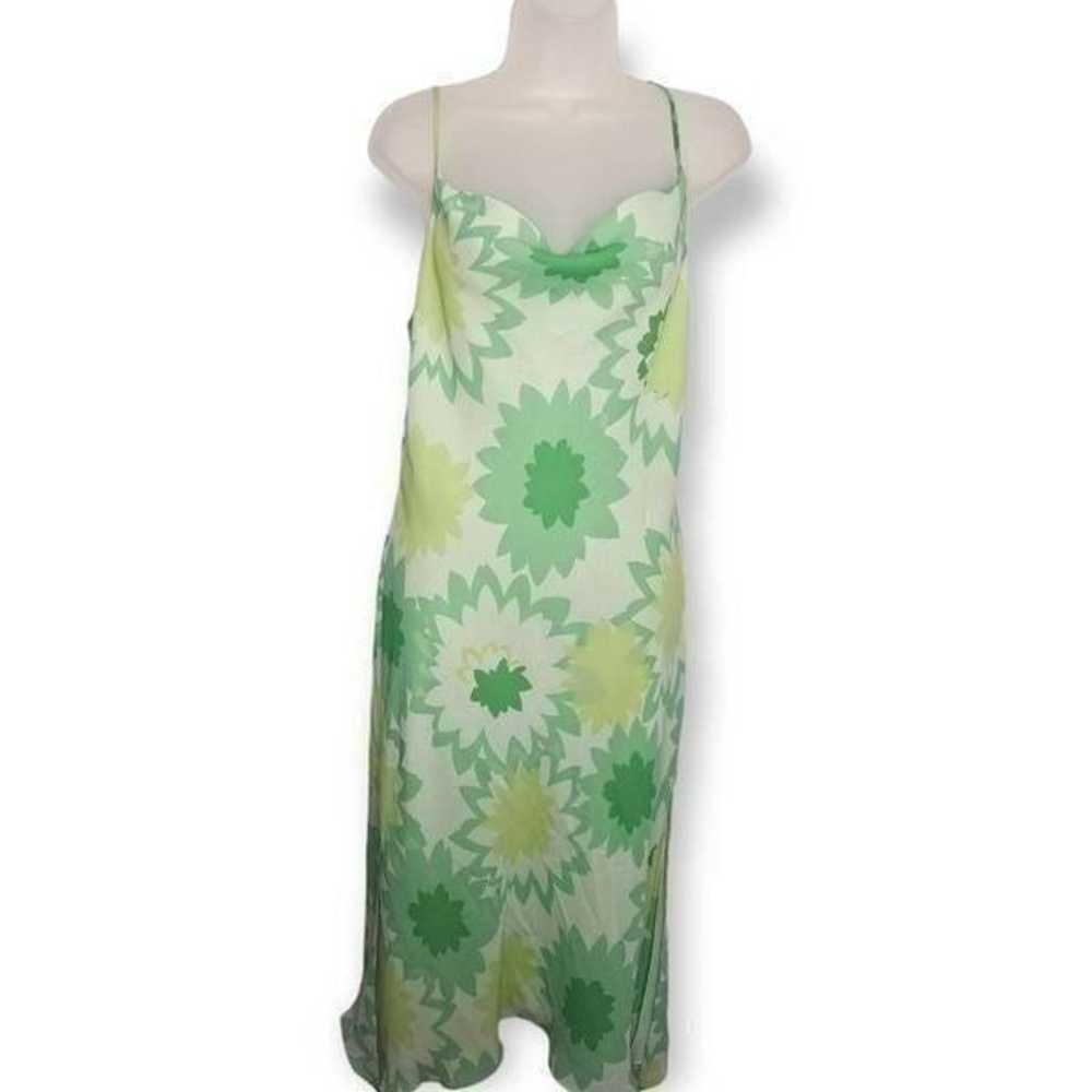 Express Y2K Green Floral Midi Dress size 9/10 - image 1