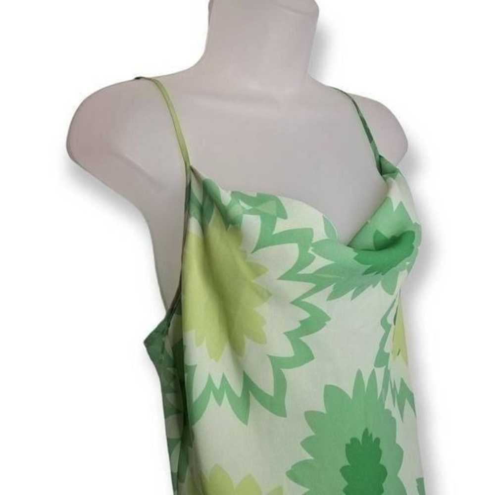 Express Y2K Green Floral Midi Dress size 9/10 - image 2