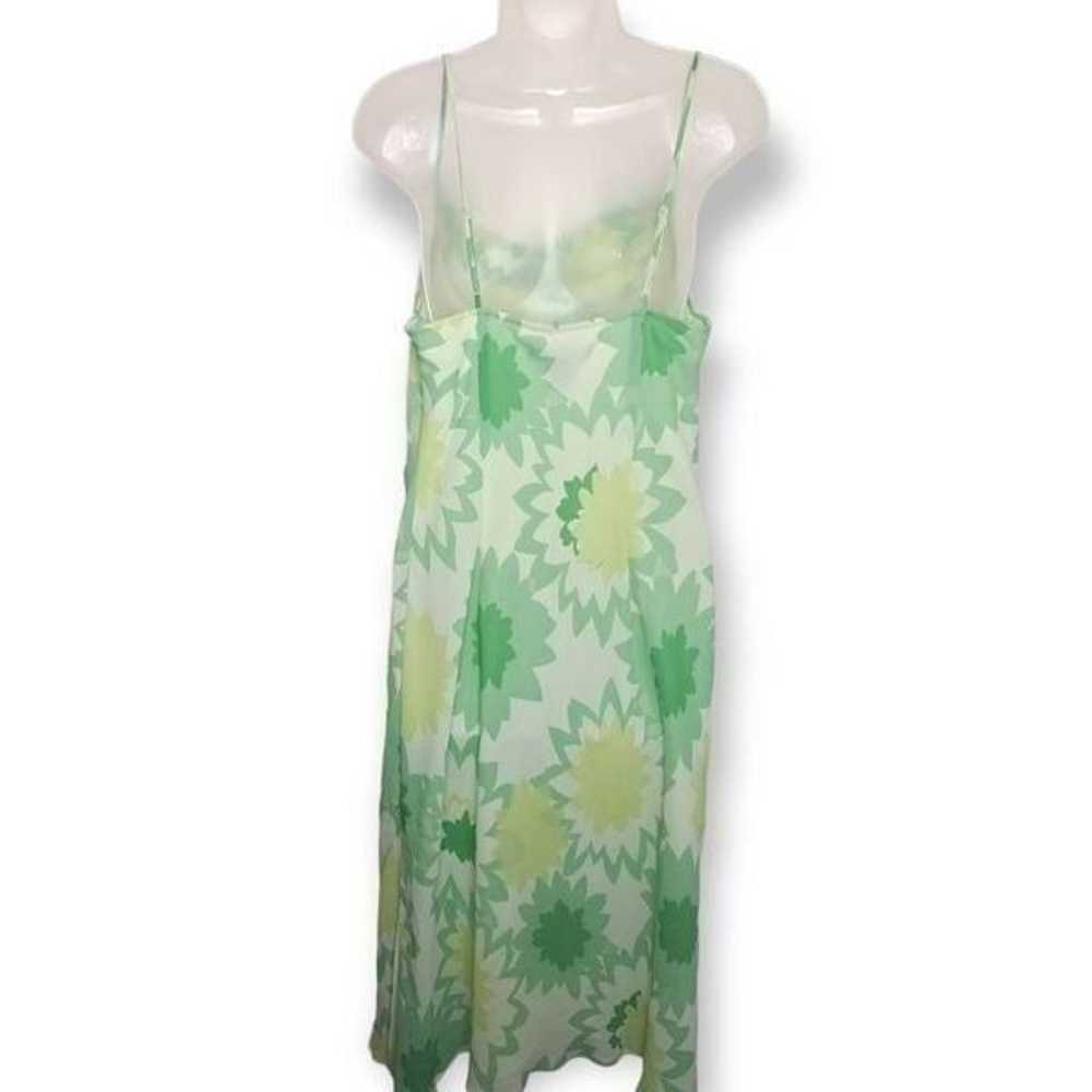 Express Y2K Green Floral Midi Dress size 9/10 - image 3