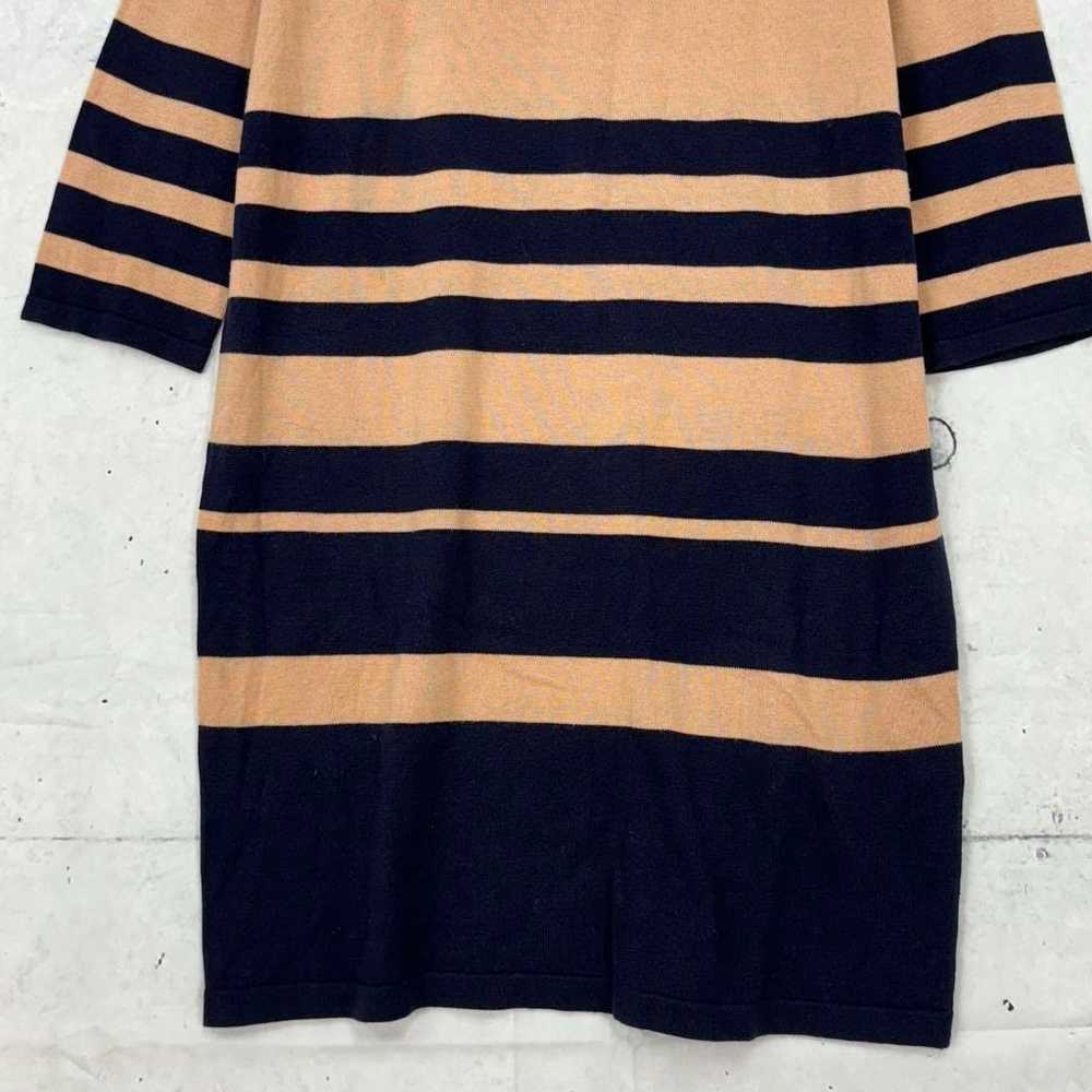 ♡【Natural Beauty】M Beige Navy Striped Knit Dress - image 5