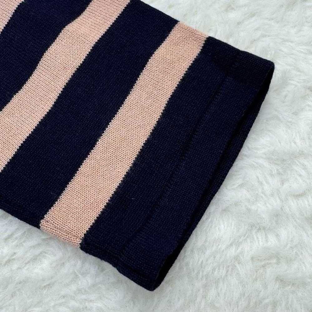 ♡【Natural Beauty】M Beige Navy Striped Knit Dress - image 9