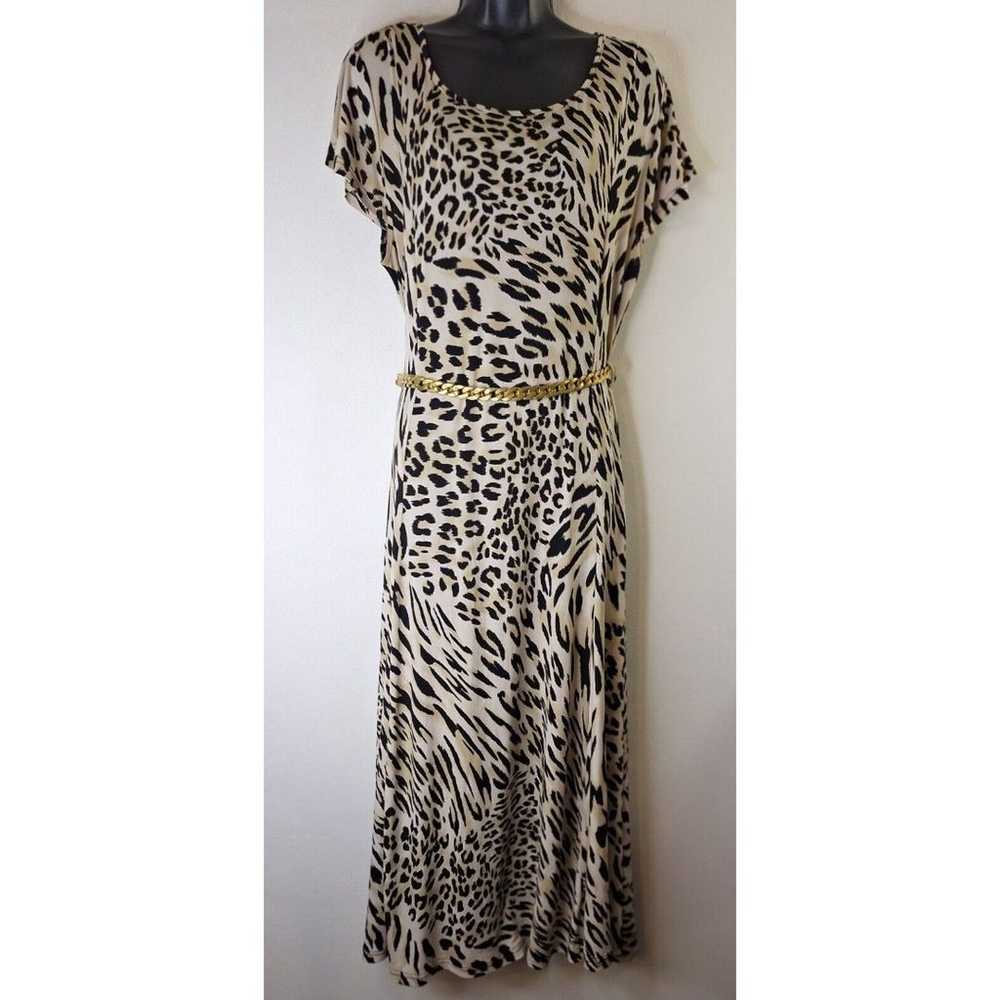 LENNIE for NINA LEONARD Leopard Animal Print Maxi… - image 1