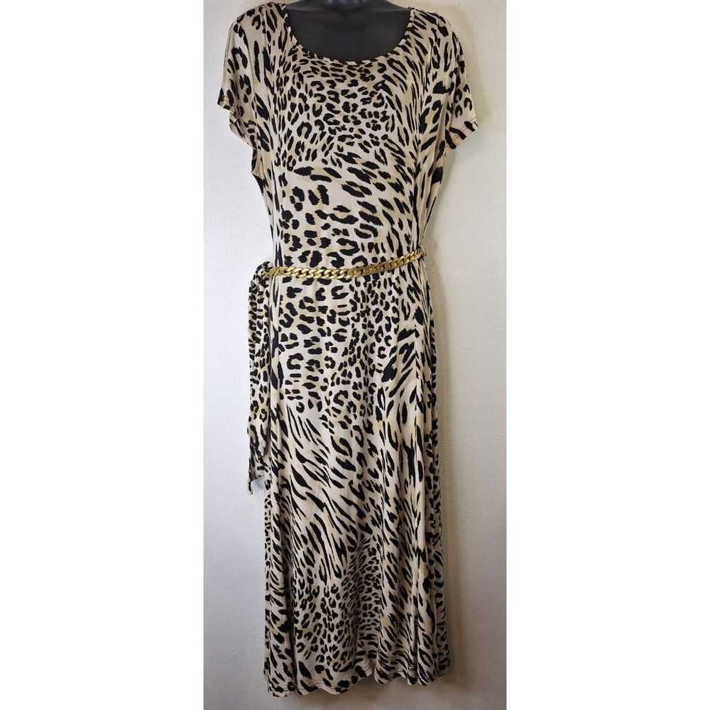 LENNIE for NINA LEONARD Leopard Animal Print Maxi… - image 4