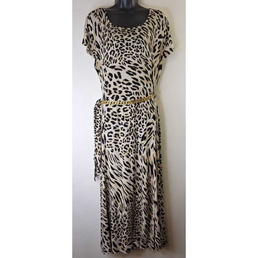 LENNIE for NINA LEONARD Leopard Animal Print Maxi… - image 5